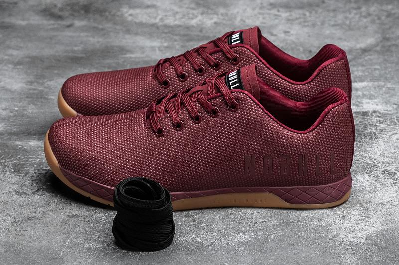 Dark / Red Nobull Cabernet Gum Men's Trainers | CA R1216V